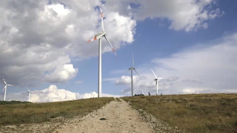Eolic wind turbines Stock Footage 137441700
