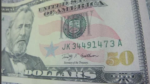 EOM burning USD dollar bill Grant 1 Inflation Stock Footage 148103264