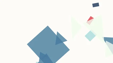 Eometric shapes float and move dynamically against a clean white background Stock Footage 345617811