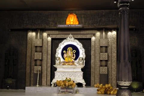Eople and devotee at famous Kasba Ganpati during Ganpati Festival 2024. Stock Photos