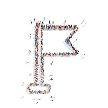 Eople in the shape of a flag Stock Illustration