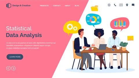 Eople working with graphs and charts. Business process optimization, work with Stock Illustration