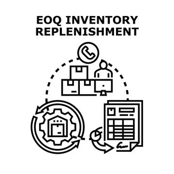 Eoq inventory replenishment process for efficient warehouse management Stock Illustration