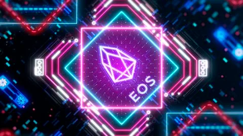 EOS blockchain protocol symbol. Finance and business theme. イラスト素材