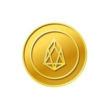 EOS crypto currency. Golden EOS coin icon Stock Illustration