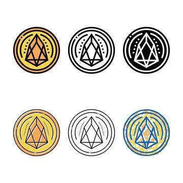 Eos cryptocurrency coin range color icon vector Stock Illustration