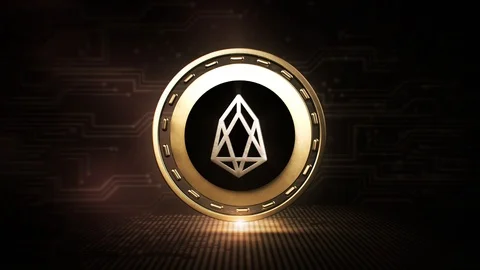EOS - EOS - 3D Cryptocurrency Coin Loop Видео 113083180