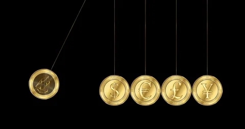 EOS (EOS) cryptocurrency coin is shattered about the main world currencies. Stock Footage 102623018