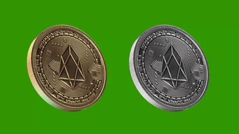 EOSS metal coin Stock Footage 97141933