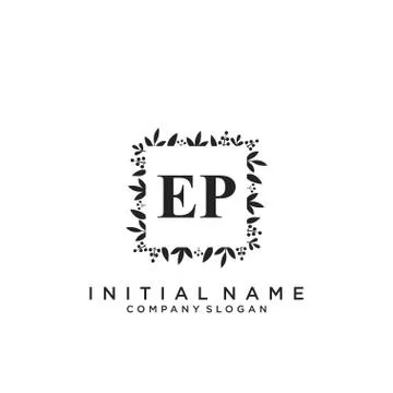 EP Initial handwriting logo design Stock Illustration