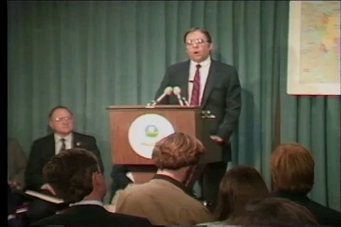 EPA Administrator Lee M. Thomas speaks about the Soviet Nuclear Accident - 1986 Video stock 112159219