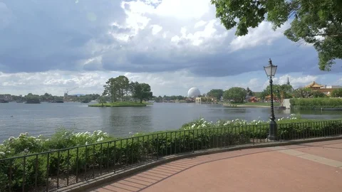 The Epcot Centers Lake in Florida Stock Footage 87052293
