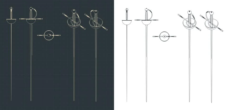 Epee blueprints Stock Illustration