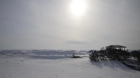 Epha Dune On The Courish Split  in winter 스톡 동영상 330380323