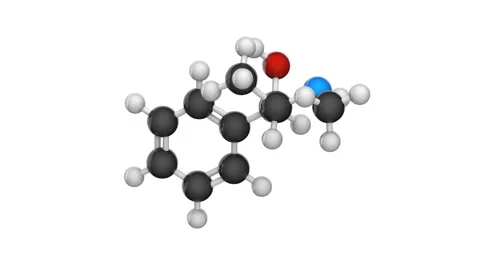 Ephedrine. C10H15NO. Seamless loop. White background Stock Footage 154418096
