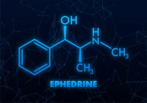 Ephedrine Molecular Structure with Plexus Background Stock Illustration