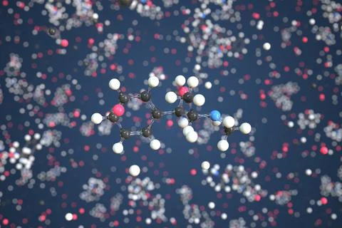 Ephedrine molecule. Conceptual molecular model. Chemical 3d rendering Stock Illustration