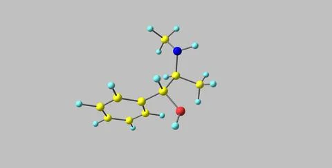 Ephedrine molecule isolated on grey Stock Illustration