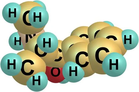 Ephedrine molecule isolated on white Stock Illustration