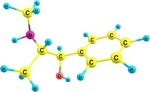 Ephedrine molecule isolated on white Stock Illustration