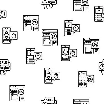 Ephemeral Content Vector Seamless Pattern Stock Illustration