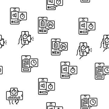Ephemeral Content Vector Seamless Pattern Illustrazione stock