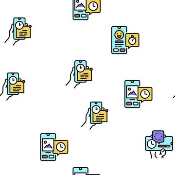 Ephemeral Content Vector Seamless Pattern Illustrazione stock