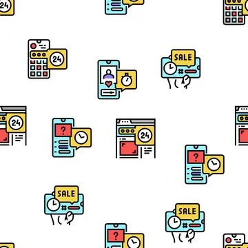 Ephemeral Content Vector Seamless Pattern Illustrazione stock