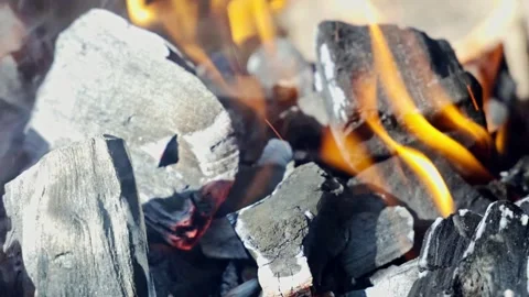 Ephemeral Embers: A Mesmerizing Close-Up of a Pile of Coal Stock Footage 280677126