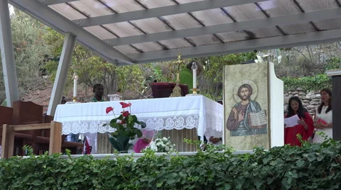 Ephesus Turkey religious program Virgin Mary House 4K 009 Stock Footage 45280871