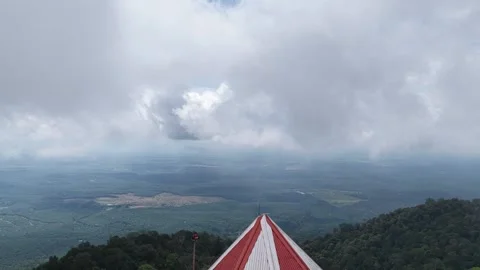 Epic 4K Aerial Pull Out of Mount Andrassy Peak and Telecom Antenna Stock Footage 341537486