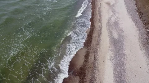Epic 4K Drone Glide Along Baltic Sea Coastal Cliffs Stock Footage 323613060