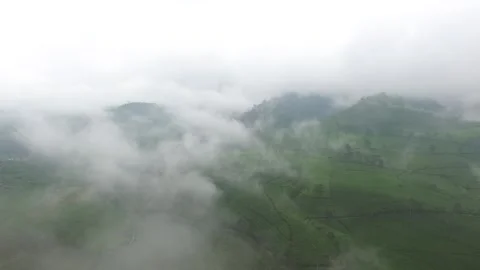 Epic Aerial - Clouds over rice fields Video stock 137556283