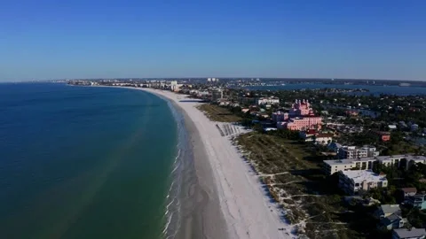 Epic Aerial Drone Coast Beach Saint st Petersburg Florida near Tampa Day Vídeos de archivo 280494589