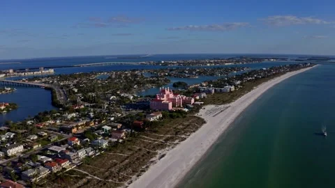 Epic Aerial Drone Coast Beach Saint st Petersburg Florida near Tampa Day Vidéo 280494690