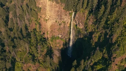 Epic Aerial Drone Multnomah Falls Oregon Washington Columbia Gorge Rainbow Видео 280702780
