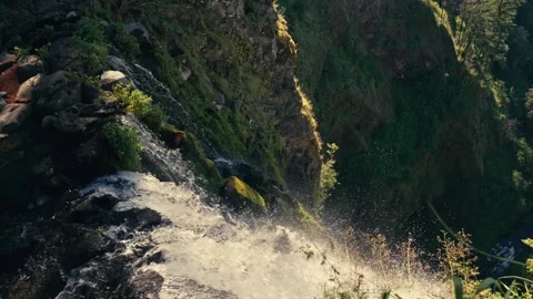 Epic Aerial Drone Multnomah Falls Oregon Washington Columbia Gorge Rainbow Stock Footage 280702841