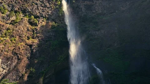 Epic Aerial Drone Multnomah Falls Oregon Washington Columbia Gorge Rainbow Video stock 280702842