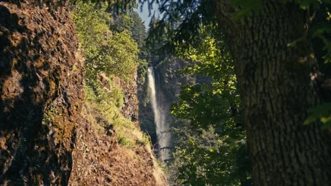 Epic Aerial Drone Multnomah Falls Oregon Washington Columbia Gorge Rainbow Vidéo 280702846
