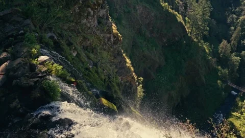 Epic Aerial Drone Multnomah Falls Oregon Washington Columbia Gorge Rainbow Vidéo 280702851