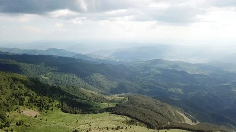 Epic Aerial Drone Panoramic Flight Wild Serbian Mountains Kopaonik Landscape Stock Footage 91447830