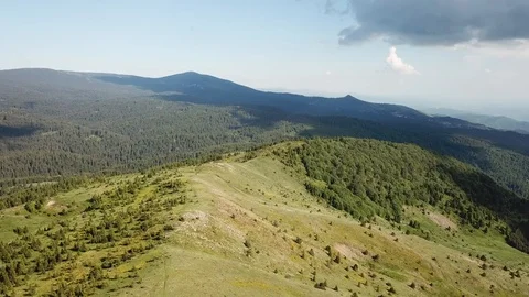 Epic Aerial Drone Panoramic Flight Wild Serbian Mountains Kopaonik Landscape Stock Footage 91447848