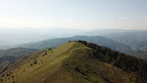 Epic Aerial Drone Panoramic Flight Wild Serbian Mountains Kopaonik Landscape Stock Footage 91454085