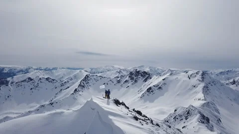 Epic Aerial Flight Over Mountain Ridge Clouds Stock Footage 107905990