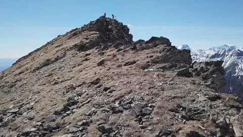 Epic Aerial Flight Over Mountain Ridge Clouds And Mist Crawling Over Rocks Stock Footage 111999557