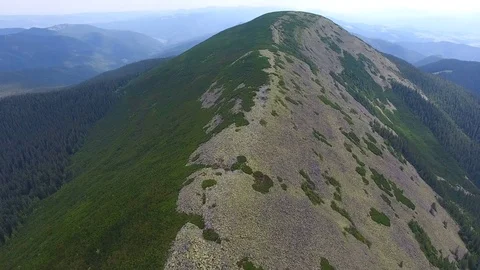 Epic aerial fly over top peak mountain Video stock 79713404