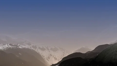 Epic Alien Mountain Planet Landscape 3D Fractal Animation Prepped for Looping Stock Footage 72367936