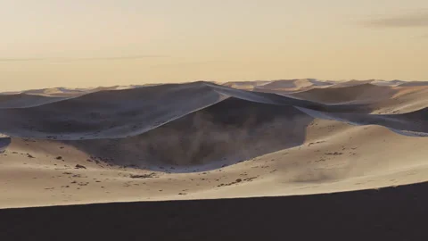 Epic animation of sand dunes in the evening sunlight Stock Footage 274194763