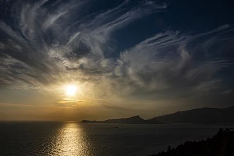 Epic appearance of the sky creates a scenery that looks like an artwork of a Stock Photos