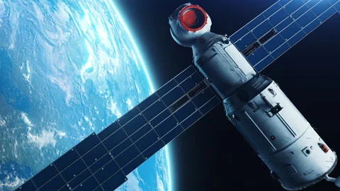 The epic appearance of a spaceship but on planet Earth. The concept of techno Stock-Footage 240534935